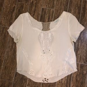 Urban Outfitters White Lace Crop Top